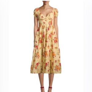 Danielle Bernstein WeWoreWhat Floral Poplin Tiered Dress | S